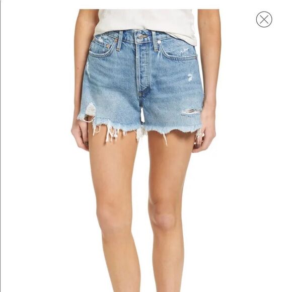 Agolde Parker Distressed Denim Shorts size 26 - Picture 3 of 14